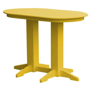 A & L Furniture Recycled Plastic Oval Bar Table Bar Table 5ft / Lemon Yellow / No