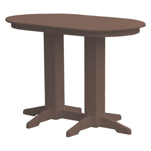 A & L Furniture Recycled Plastic Oval Bar Table Bar Table 5ft / Tudor Brown / No