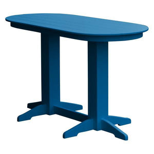 A & L Furniture Recycled Plastic Oval Bar Table Bar Table 6ft / Aruba Blue / No