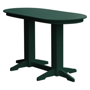 A & L Furniture Recycled Plastic Oval Bar Table Bar Table 6ft / Turf Green / No