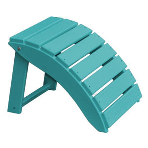 A & L Furniture Recycled Plastic Poly Folding Ottoman Ottoman Aruba Blue