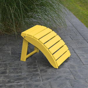 A & L Furniture Recycled Plastic Poly Folding Ottoman Ottoman Aruba Blue