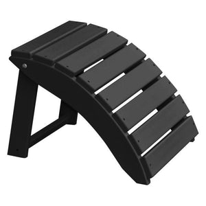A & L Furniture Recycled Plastic Poly Folding Ottoman Ottoman Black