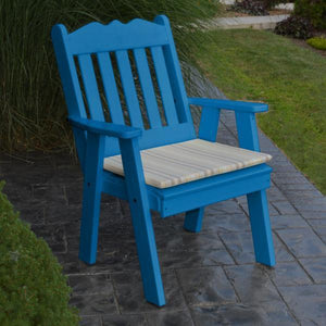 A & L Furniture Recycled Plastic Poly Royal English Chair Outdoor Chairs Aruba Blue