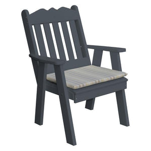 A & L Furniture Recycled Plastic Poly Royal English Chair Outdoor Chairs Dark Gray