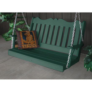 A & L Furniture Recycled Plastic Poly Royal English Porch Swing Porch Swings 4ft / Aruba Blue