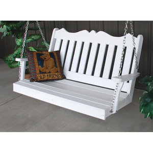 A & L Furniture Recycled Plastic Poly Royal English Porch Swing Porch Swings 4ft / Aruba Blue