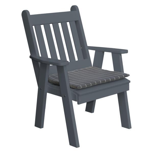 A &amp; L Furniture Recycled Plastic Poly Traditional English Chair Outdoor Chairs Dark Gray