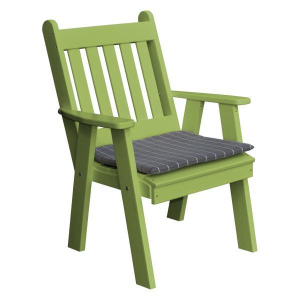A &amp; L Furniture Recycled Plastic Poly Traditional English Chair Outdoor Chairs Tropical Lime