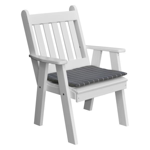 A &amp; L Furniture Recycled Plastic Poly Traditional English Chair Outdoor Chairs White
