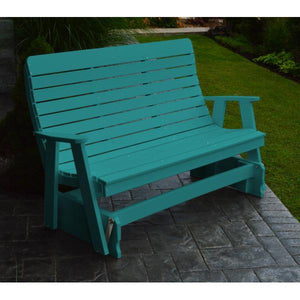A & L Furniture Recycled Plastic Poly Winston Glider Glider 4ft / Aruba Blue
