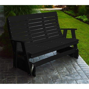 A & L Furniture Recycled Plastic Poly Winston Glider Glider 4ft / Black