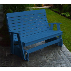 A & L Furniture Recycled Plastic Poly Winston Glider Glider 4ft / Blue