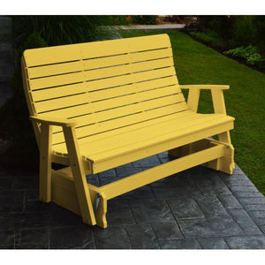 A & L Furniture Recycled Plastic Poly Winston Glider Glider 4ft / Lemon Yellow