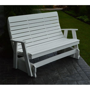 A & L Furniture Recycled Plastic Poly Winston Glider Glider 4ft / White