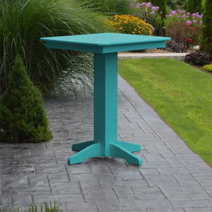 A & L Furniture Recycled Plastic Square Bar Table Bar Table 33" / Aruba Blue / No
