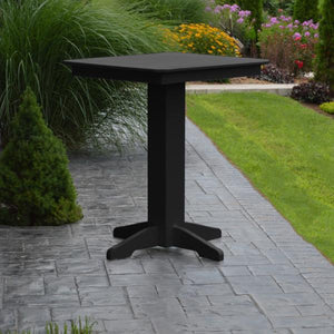 A & L Furniture Recycled Plastic Square Bar Table Bar Table 33" / Aruba Blue / No