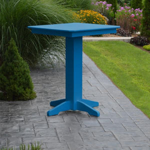 A & L Furniture Recycled Plastic Square Bar Table Bar Table 33" / Aruba Blue / No
