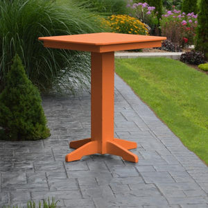 A & L Furniture Recycled Plastic Square Bar Table Bar Table 33" / Aruba Blue / No