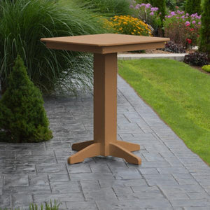 A & L Furniture Recycled Plastic Square Bar Table Bar Table 33" / Aruba Blue / No