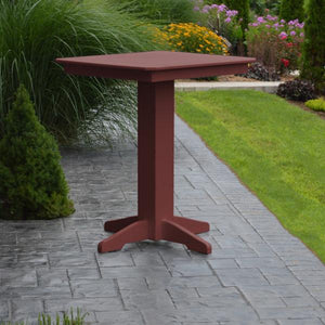 A & L Furniture Recycled Plastic Square Bar Table Bar Table 33" / Aruba Blue / No