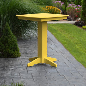 A & L Furniture Recycled Plastic Square Bar Table Bar Table 33" / Aruba Blue / No