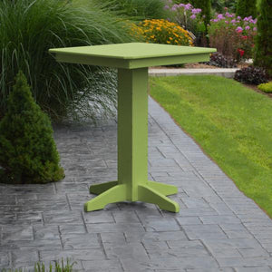 A & L Furniture Recycled Plastic Square Bar Table Bar Table 33" / Aruba Blue / No