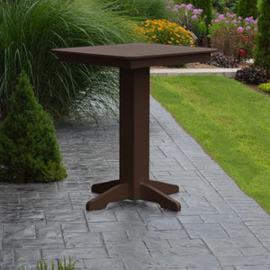 A & L Furniture Recycled Plastic Square Bar Table Bar Table 33" / Aruba Blue / No