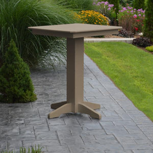 A & L Furniture Recycled Plastic Square Bar Table Bar Table 33" / Aruba Blue / No