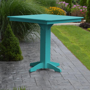 A & L Furniture Recycled Plastic Square Bar Table Bar Table 33" / Aruba Blue / No