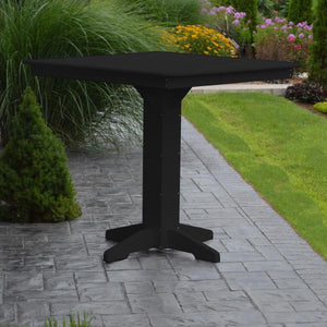 A & L Furniture Recycled Plastic Square Bar Table Bar Table 33" / Aruba Blue / No