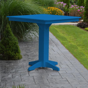 A & L Furniture Recycled Plastic Square Bar Table Bar Table 33" / Aruba Blue / No