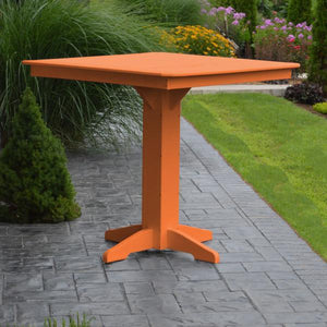 A & L Furniture Recycled Plastic Square Bar Table Bar Table 33" / Aruba Blue / No