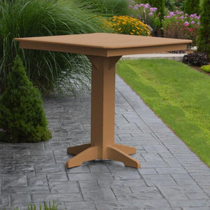 A & L Furniture Recycled Plastic Square Bar Table Bar Table 33" / Aruba Blue / No