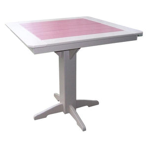 A & L Furniture Recycled Plastic Square Bar Table Bar Table 33" / Aruba Blue / No