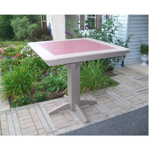 A & L Furniture Recycled Plastic Square Bar Table Bar Table 33" / Aruba Blue / No