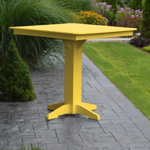 A & L Furniture Recycled Plastic Square Bar Table Bar Table 33" / Aruba Blue / No