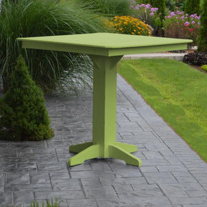 A & L Furniture Recycled Plastic Square Bar Table Bar Table 33" / Aruba Blue / No