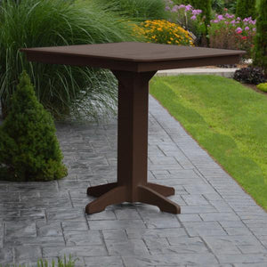 A & L Furniture Recycled Plastic Square Bar Table Bar Table 33" / Aruba Blue / No