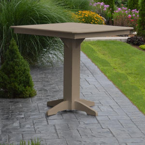 A & L Furniture Recycled Plastic Square Bar Table Bar Table 33" / Aruba Blue / No