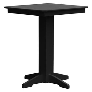 A & L Furniture Recycled Plastic Square Bar Table Bar Table 33" / Black / No