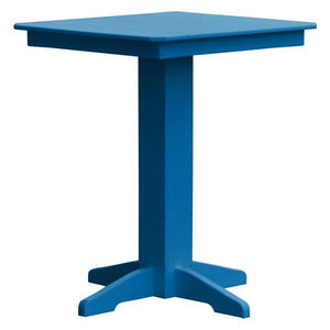 A & L Furniture Recycled Plastic Square Bar Table Bar Table 33" / Blue / No