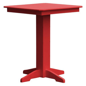 A & L Furniture Recycled Plastic Square Bar Table Bar Table 33" / Bright Red / No