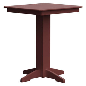 A & L Furniture Recycled Plastic Square Bar Table Bar Table 33" / Cherrywood / No