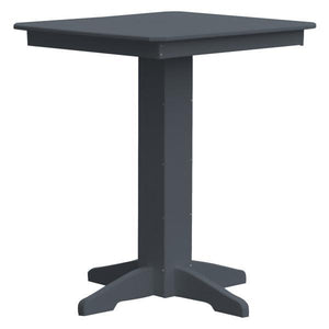 A & L Furniture Recycled Plastic Square Bar Table Bar Table 33" / Dark Gray / No