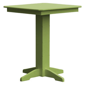 A & L Furniture Recycled Plastic Square Bar Table Bar Table 33" / Tropical Lime / No