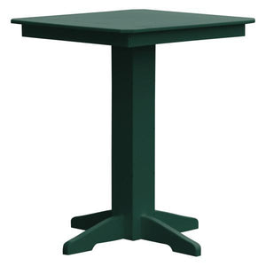 A & L Furniture Recycled Plastic Square Bar Table Bar Table 33" / Turf Green / No