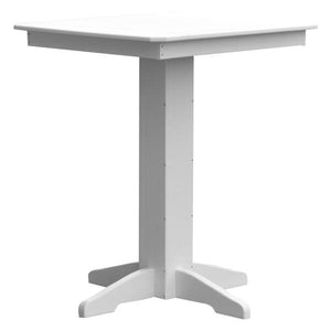 A & L Furniture Recycled Plastic Square Bar Table Bar Table 33" / White / No