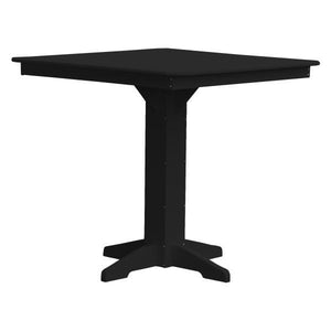 A & L Furniture Recycled Plastic Square Bar Table Bar Table 44" / Black / No