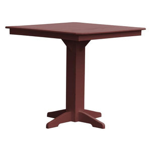 A & L Furniture Recycled Plastic Square Bar Table Bar Table 44" / Cherrywood / No